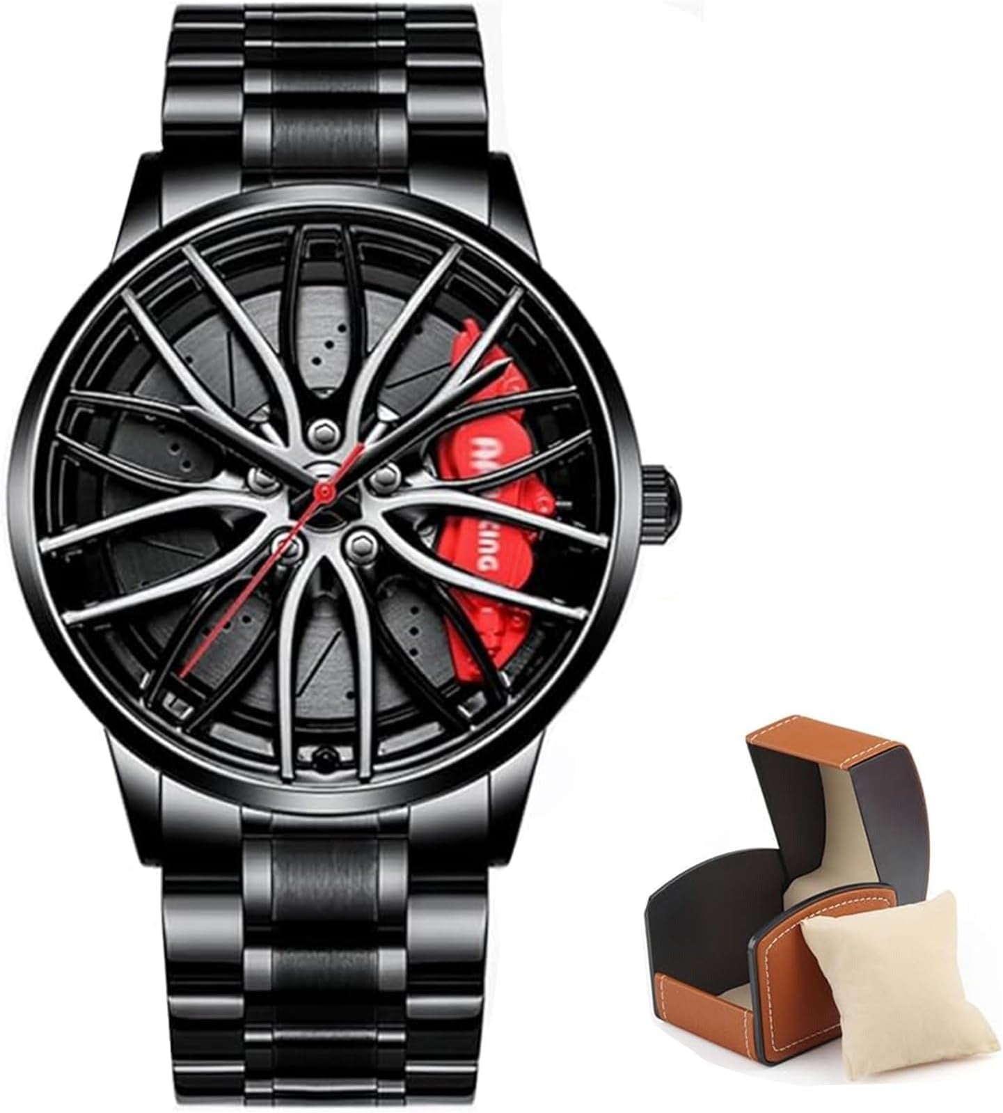 Men's Racing Rim Sport Watch – Sapphire Crystal & Steel Band