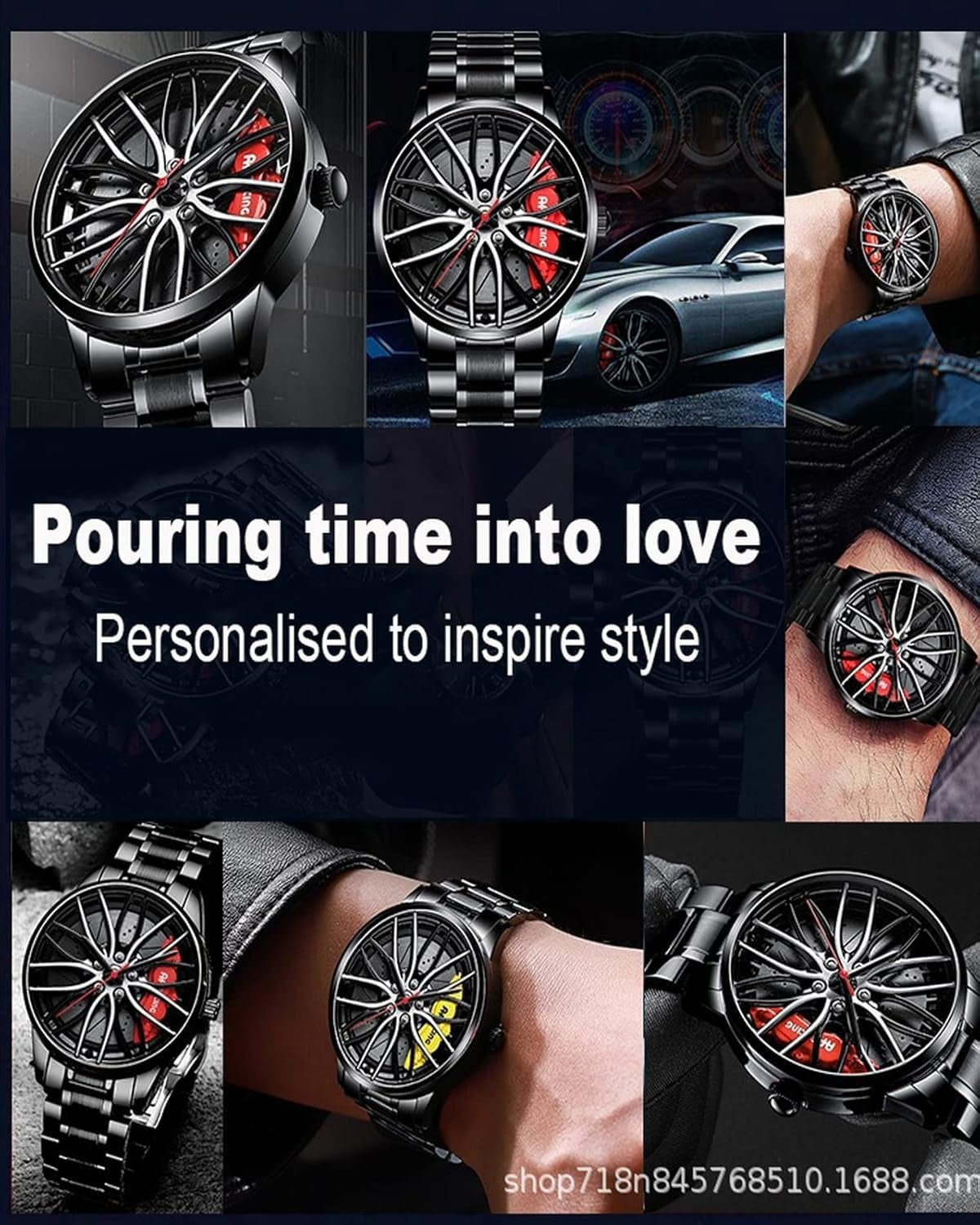 Men's Racing Rim Sport Watch – Sapphire Crystal & Steel Band