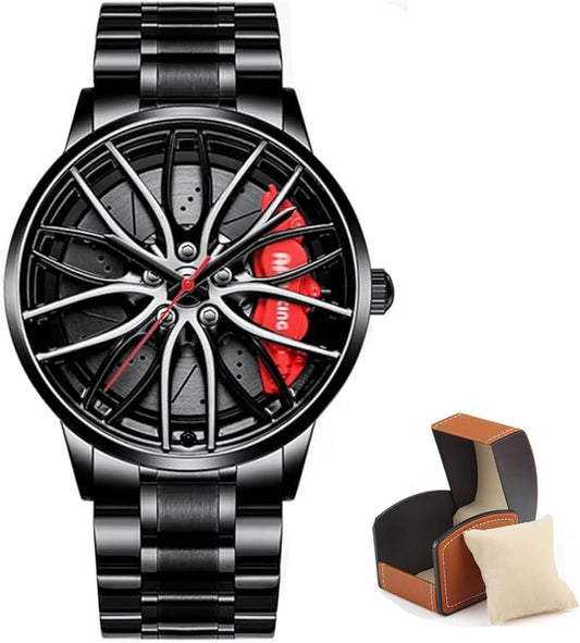 Men's Racing Rim Sport Watch – Sapphire Crystal & Steel Band